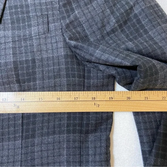 VINCE Mens Wool Plaid Gray & Black Blazer Size 38